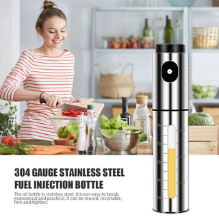 304 Stainless Steel Oil Spray Bottle Barbecue Kitchen Cooking Grilling Roasting Oil Pot Soy Sauce Seasoning Bottle with Scale