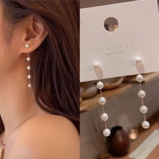 Simulated Pearl Tassel Drop Earring Pearl Long Earrings For Women Wedding Pendant Earrings Fashion Korean Earrings Jewelry Gift