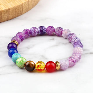 Reiki 7 Chakra Beads Bracelet Fashion Charm Natural Stone Tiger Eye Lava Strand Bangle Balance Healing Yoga Meditation Bracelets