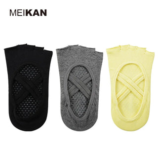 MK1725 MEIKANG Brand Women Yoga Toe Socks Anti-Skid High-Quality Toeless and 5 finger Non-Slip Dance Pilates Ballet Yoga Meias