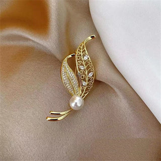 Fashion Delicate Tree Leaf Brooches For Womens Vintage Crystal Rhinestone Brooch Pins Collar Dress Clothing Accessories Jewelry
