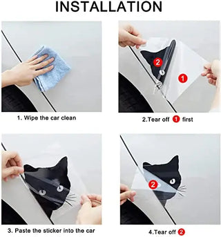 Car Black/White Cat Peeking Sticker Funny Vinyl Decal Car Styling Decoration Accessories 18x15cm Auto Exterior Decor for car