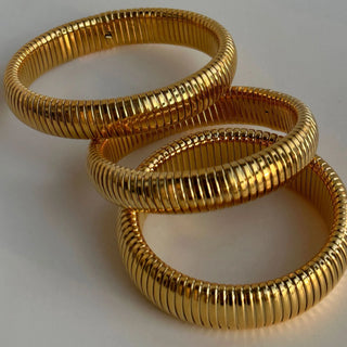 18k Gold-plated Titanium Steel Vintage Stretch Bangle Bracelet