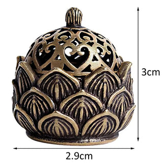 Retro Copper Lotus Pocket Hollow Out Incense Sticks Burner Brass Incense Holder With Cover Sandalwood Cense Buddhism Home Decor