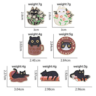 Creative Trendy Cartoon Cute Animal Cat Oil Drop Lapel Brooch Badge Pin Denim Bag Gift Men Women Fashion Jewelry Accessories