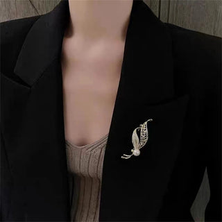 Fashion Delicate Tree Leaf Brooches For Womens Vintage Crystal Rhinestone Brooch Pins Collar Dress Clothing Accessories Jewelry