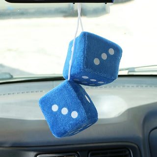 Car Plush Dices Pendant Hanging Colorful Velvet Dice Cute Model Decoration Auto Rearview Mirror Charms Auto Accessories Interior