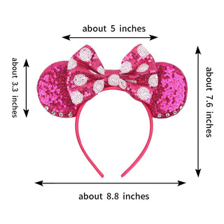 2023 Cute Disney 3.3" Mouse Ears Headband For Children Bling 5" Bow Hairband DIY Festival Party Hair Accessories Boutique