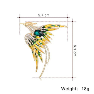 5 Color Crystal Phoenix Bird Brooches For Women Enamel Flying Beauty Bird Party Office Brooch Pin Gifts Jewelry Accessories