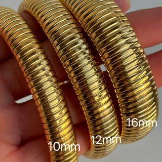 18k Gold-plated Titanium Steel Vintage Stretch Bangle Bracelet