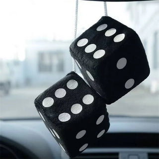 Car Plush Dices Pendant Hanging Colorful Velvet Dice Cute Model Decoration Auto Rearview Mirror Charms Auto Accessories Interior