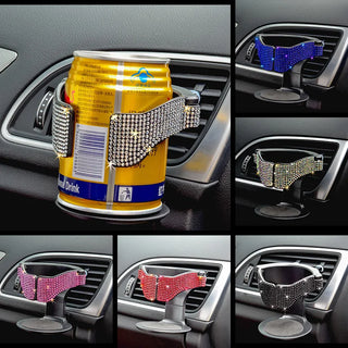 Bling Car Air Vent Drink Cup Bottle Holder Rhinestone Drink Water Bottle Ashtray Bracket Holder Clip Car Interior Accessories