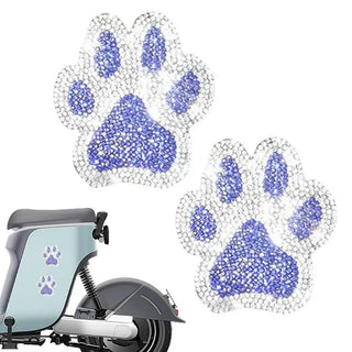 New Crystal Dog Paw Print Car Stickers Bling Rhinestone Paw Decals Car Window Decor Sticker Auto Exterior Decor Car Accessories