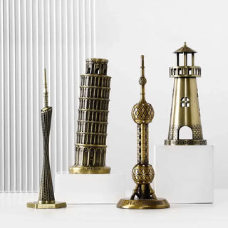 Metal 3D World Famous Architectural Bronze Crafts Model Building Home Decor Eiffel Tower/Statue of Liberty/Empire State Statue