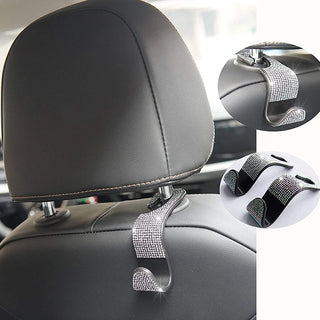 Universal Car Seat Back Hook Pad Hanger Rhinestone Inlaid Water Cup Pad Mount Storage Holder Car Interior Decor Auto Accessorie