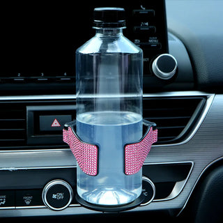 Bling Car Air Vent Drink Cup Bottle Holder Rhinestone Drink Water Bottle Ashtray Bracket Holder Clip Car Interior Accessories