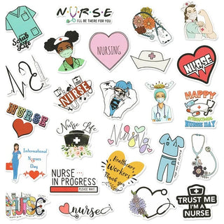 50PCS Cartoon Nurse Stickers Pretty Angel in White Stickers DIY Mobile Phone Scrapbook Decorative Stickers