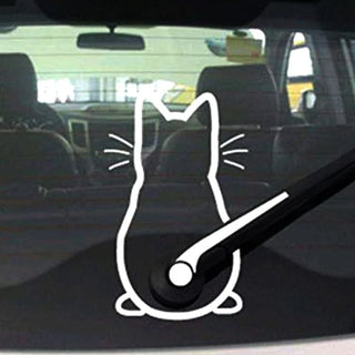 Car Stickers Rear Windshield Wiper Cat Decal Sticker Personality Auto Exterior Styling Decor Vinyl Decal Car Accessories 20x32cm