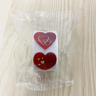 Roll of Red Paper Heart Stickers