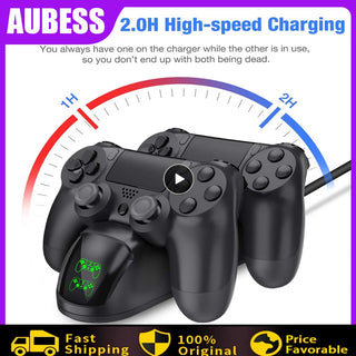 Dual Vibration Handle Fast Charging Dock Station Stand Charger For PS4 Ultra Thin /PS4 Pro Game Controller Joystick Dock Mount