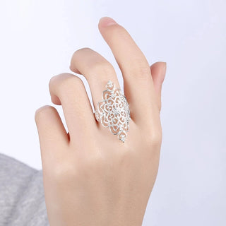 Hot fine wide Retro elegant flower 925 Sterling Silver Rings For Women Fashion Party Holiday gifts Charms wedding brands Jewelry