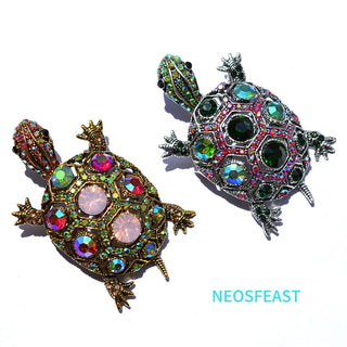 Fashion Jewelry Multi Color Turtle Brooch for Party Gifts Accessories Elegant Breast Pin Crystal Brooches Ladies Coats Garments