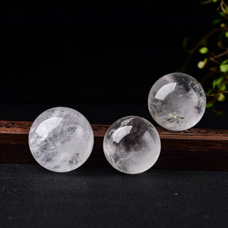 50mm Natural White Clear Quartz Crystal Sphere Healing Polished Stone Energy Gemstone Ball W/ Stand Home Feng Shui Decor Gift