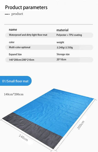 Waterproof Beach Camping Mat 200x210cm Portable Outdoor Lightweight Picnic Mat Beach Naturehike Blanket Hiking Camping Equipment