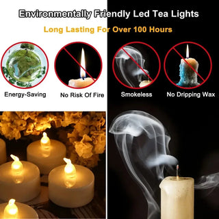 6/12/24pcs Flameless LED Candles with/without Remote Control Battery Operated For Wedding Home Birthday Decor Table Centerpieces