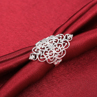Hot fine wide Retro elegant flower 925 Sterling Silver Rings For Women Fashion Party Holiday gifts Charms wedding brands Jewelry