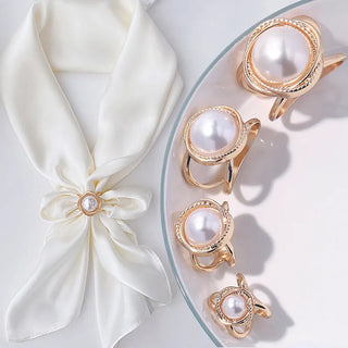 Various Styles Simple Atmosphere Beautiful Luxury Silk Scarf Buckle Jewelry Accessories
