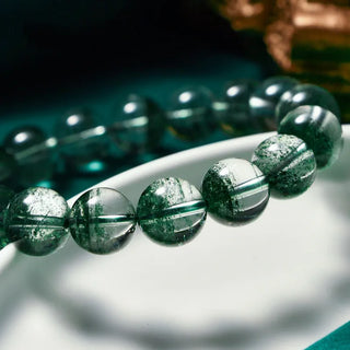 Natural High Quality Green Ghost Beads Women Bracelet Blonde Crystal Trendy Reiki Healing Jewelry Girl Emo Gift Wholesale