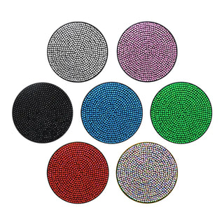 2PCS Diamond Car Coaster Water Cup Slot Non-Slip Mat Silica Gel Pad Cup Holder Mat Car Gadget Bling Car Accessories for Woman