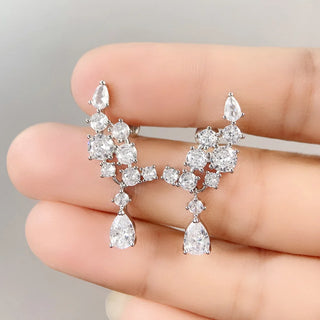 CAOSHI Graceful Luxury Pendant Earrings for Women Fashion Lady Wedding Ceremony Accessories with Dazzling Zirconia Chic Jewelry