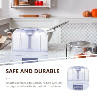 Kitchen Storage Bucket Container  Large Food Dispenser 6-Grid 360° Rotating Rice Sealed Cereal Tank Grain Box