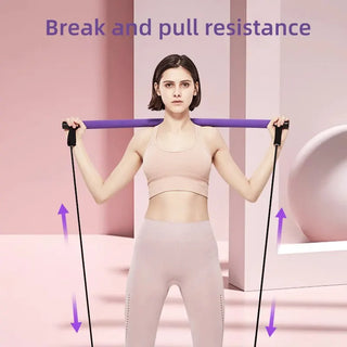 Pilates Bar Kit with Resistance Band - Full Body Workout Shaping at Home Gym with Yoga Bar and Pilates Band for Women and Men
