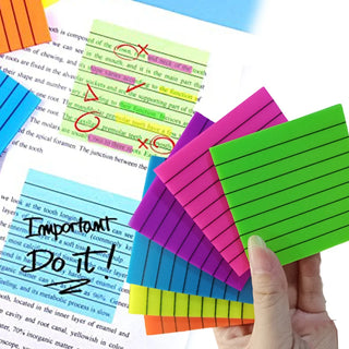 Creative Lined Transparent Sticky Note Memo Pads Fluorescent Posted It Waterproof Colorful Notes Sticker Paper School Stationery