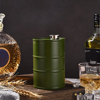 Stainless Steel Oil Drum Flask 25oz