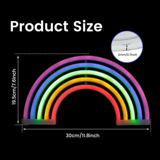 LED Neon Rainbow Sign Light USB/Battery Powered Romantic Colorful Night Light Home Decor Lamp for Bedside Bedroom Xmas Gift