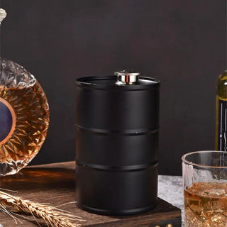 Stainless Steel Oil Drum Flask 25oz