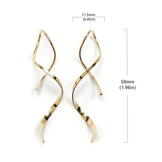 Simple Spiral Threader Earrings Irregular Helix Wave Curve Ear Line Cuff Stainless Steel Dangling Earring Women Fashion Jewelry