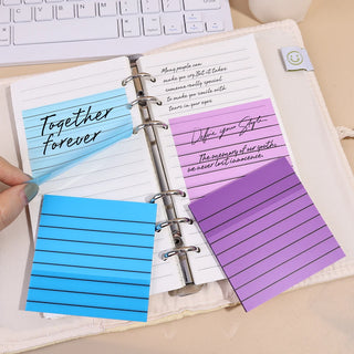 Creative Lined Transparent Sticky Note Memo Pads Fluorescent Posted It Waterproof Colorful Notes Sticker Paper School Stationery