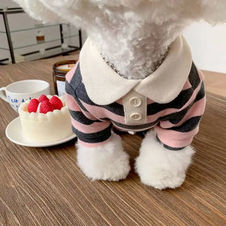 Dog Clothes Schnauzer Teddy York Shire Polo Shirt Summer Dress Striped Pet T-Shirt Dog Costume Soft Pullover Suit for Dog Puppy