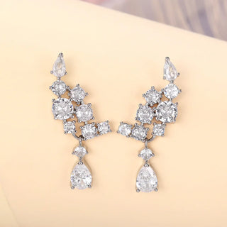 CAOSHI Graceful Luxury Pendant Earrings for Women Fashion Lady Wedding Ceremony Accessories with Dazzling Zirconia Chic Jewelry