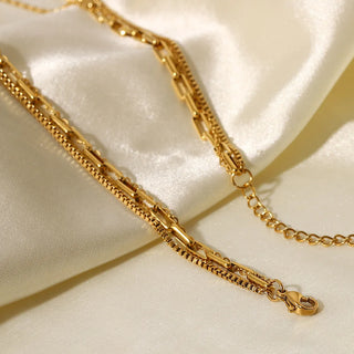 Stainless Steel PVD 18K Gold Plated Tarnish Waterproof Layered Chian Neckalce For Woman Jewelry Wholesale INS