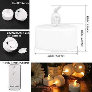 6/12/24pcs Flameless LED Candles with/without Remote Control Battery Operated For Wedding Home Birthday Decor Table Centerpieces