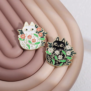 Creative Trendy Cartoon Cute Animal Cat Oil Drop Lapel Brooch Badge Pin Denim Bag Gift Men Women Fashion Jewelry Accessories