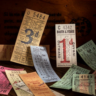 Yoofun100pcs Retro Ticket Material Paper Junk Journal Planner Scrapbooking Vintage Tear-off Bill Decorative DIY Craft Paper